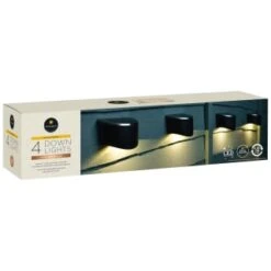 Solar Powered Down Lights - White LED 4pk -EcoPatio Shop 382955 4pk mason and jones solar powered down lights warm white led