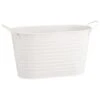 B&M Ribbed Matt Tin Trough With Handles - Cream -EcoPatio Shop 392741 simply garden ribbed tin trough white
