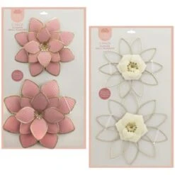 B&M Flower Wall Plaques 2pk - Pink -EcoPatio Shop 392757 2pk metal wall flowers group