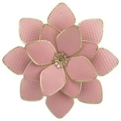 B&M Flower Wall Plaques 2pk - Pink -EcoPatio Shop 392757 2pk metal wall flowers pink 3