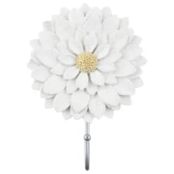 B&M Flower Wall Hook - Cream -EcoPatio Shop 392759 flower wall hook white 2