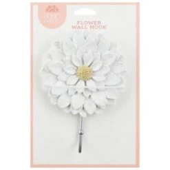 B&M Flower Wall Hook - Cream -EcoPatio Shop 392759 flower wall hook white