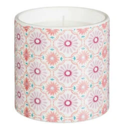 B&M Ceramic Candle With Wooden Lid - White -EcoPatio Shop 392775 large printed ceramic candle with wooden lid white 3