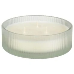 B&M Frosted 3 Wick Candle - White