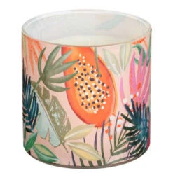 B&M Printed Candle With Gold Lid -EcoPatio Shop 392779 printed candle with gold lid 2