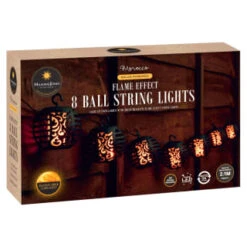 Morocco Solar Powered String Lights 8pk - Flame Effect -EcoPatio Shop 392882 8pk morocco solar powered string lights 2