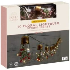 10 Solar Floral Lightbulb String Lights -EcoPatio Shop 392903 10 solar floral lightbulb string lights 21