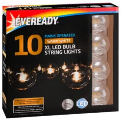 Eveready Mains Powered XL LED Bulb String Lights 10pk - Warm White -EcoPatio Shop 392917 eveready 10 mains operated warm white xl led bulb string lights21