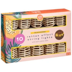 B&M 10 Solar Rattan Effect String Lights -EcoPatio Shop 392921 10 solar rattan effect string lights 3