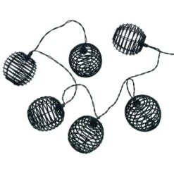 B&M 20 Solar Powered Black Rattan Effect String Lights -EcoPatio Shop 392923 20 solar powered black rattan effect string lights 2