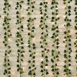 Solar Powered Artificial Ivy Leaf Curtain 180 X 180cm -EcoPatio Shop 392924 180x180cm solar artificial ivy leaf curtain 4