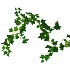 Solar Powered Artificial Ivy Garland 5m -EcoPatio Shop 392926 5m ivy garland with 60 warm white solar leds 5
