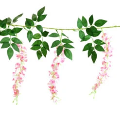 Artificial Wisteria Garland With 20 Solar LEDs -EcoPatio Shop 392927 180cm artificial wisteria garland with 20 warm white solar leds 2