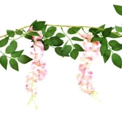 Artificial Wisteria Garland With 20 Solar LEDs -EcoPatio Shop 392927 180cm artificial wisteria garland with 20 warm white solar leds 3