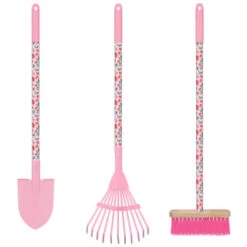 Kids Long Handle Printed Tool - Pink - Brush -EcoPatio Shop 392933 kids long handle printed tools girls group