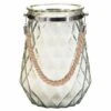 B&M Large Faceted Glass Candle With Rope Handle - Cream -EcoPatio Shop 392940 superbloom large faceted glass candle with rope handle cream 2