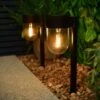 Monaco Solar Powered Post Lights 2pk -EcoPatio Shop 392976 2 pack monaco solar powered post lights