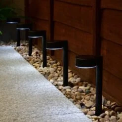 Solar Powered New York Post Lights 8pk 7 Solar Powered New York Post Lights 8pk -EcoPatio Shop 392977 8 pack solar powered new york post lights