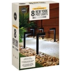 Solar Powered New York Post Lights 8pk 9 Solar Powered New York Post Lights 8pk -EcoPatio Shop 392977 solar powered new york post lights 8pk 3