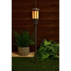 Solar Powered Flame Effect Tiki Torch -EcoPatio Shop 392994 solar powered flame effect tiki torch 3