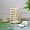 B&M Woven Candle Holder 1 B&M Woven Candle Holder -EcoPatio Shop 393047 ocean air woven candle 2