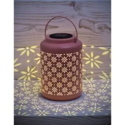 B&M Boho Garden Solar Powered Metal Lantern -EcoPatio Shop 393059 boho garden solar powered metal lantern 2