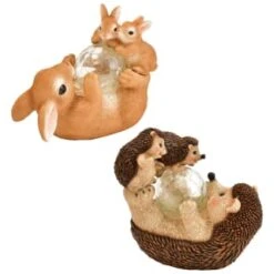 B&M Resin Rabbit Family With Solar Light 7 B&M Resin Rabbit Family With Solar Light -EcoPatio Shop 393078 resin family with solar light hedgehog