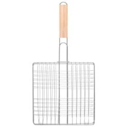 Bamboo Handle Grilling Rack -EcoPatio Shop 393103 wooden handle grilling rack 2