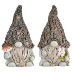 B&M Solar Rustic Gonk Gnome Ornament - Mushroom -EcoPatio Shop 393242 solar rustic gonk gnome ornament group