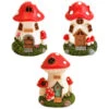 B&M Assorted Mushroom House Ornament With Glowing Solar Light -EcoPatio Shop 393429 mushroom house ornament with glowing solar light group
