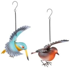 B&M Springy Hanging Bird - Brown -EcoPatio Shop 393690 springy bird hanging group