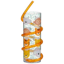 B&M Little Safari Animal Tumbler & Straw (Assorted) -EcoPatio Shop 394235 kids animal tumbler and straw animal orange