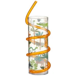 B&M Little Safari Animal Tumbler & Straw (Assorted) -EcoPatio Shop 394235 kids animal tumbler and straw orange tiger