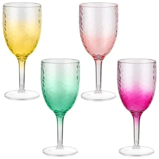 B&M Bloom Fade Wine Glass - Green 4 B&M Bloom Fade Wine Glass - Green - Image 2