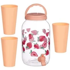 B&M Drinks Dispenser - Strawberries 9 B&M Drinks Dispenser - Strawberries -EcoPatio Shop 394274 fruit print dispenser strawberry