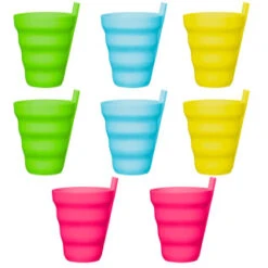 B&M Little Safari Straw Tumblers 8pk -EcoPatio Shop 394349 8pk straw tumblers 2