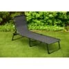 Vancouver Premium 3 Position Folding Relaxer Bed - Black -EcoPatio Shop 395731 vancouver premium 3 position folding relaxer bed