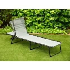 Dakota Premium 3 Position Folding Relaxer Bed - Grey -EcoPatio Shop 395732 dakota premium 3 position folding relaxer bed
