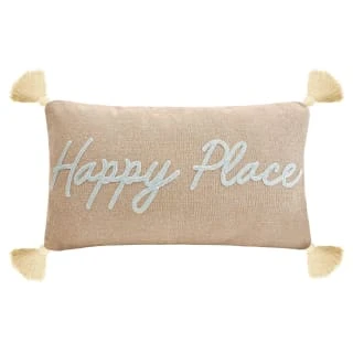 B&M Happy Place Embroidered Cushion 3 B&M Happy Place Embroidered Cushion