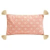 B&M Cotton Two Sided Cushion With Tassels 30 X 50cm - Pink -EcoPatio Shop 396080 2 sided printed cotton cushion with tassels
