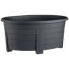 Oval Planter - Black 2 Oval Planter - Black -EcoPatio Shop 397060 55cm oval planter black