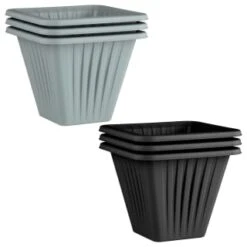 Square Planter 3pk - Black -EcoPatio Shop 397062 397063 3 pack square planters group